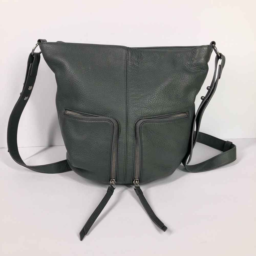 AllSaints Fetch Lea Backpack Handbag Mink Grey Leather Purse Bag OS